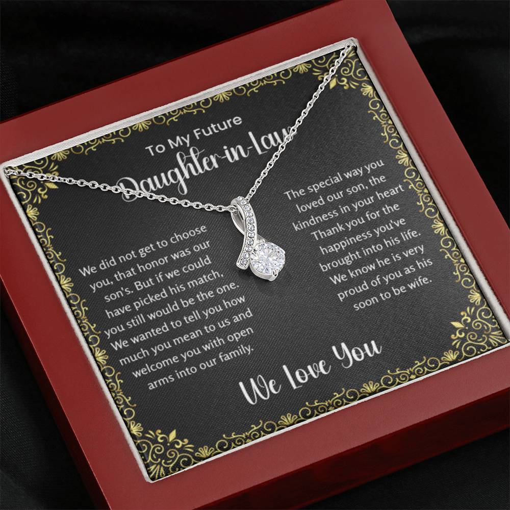 To My Future Daughter In Law - Alluring Beauty Necklace - Gift for Bonus Daughter - Personalize Memories