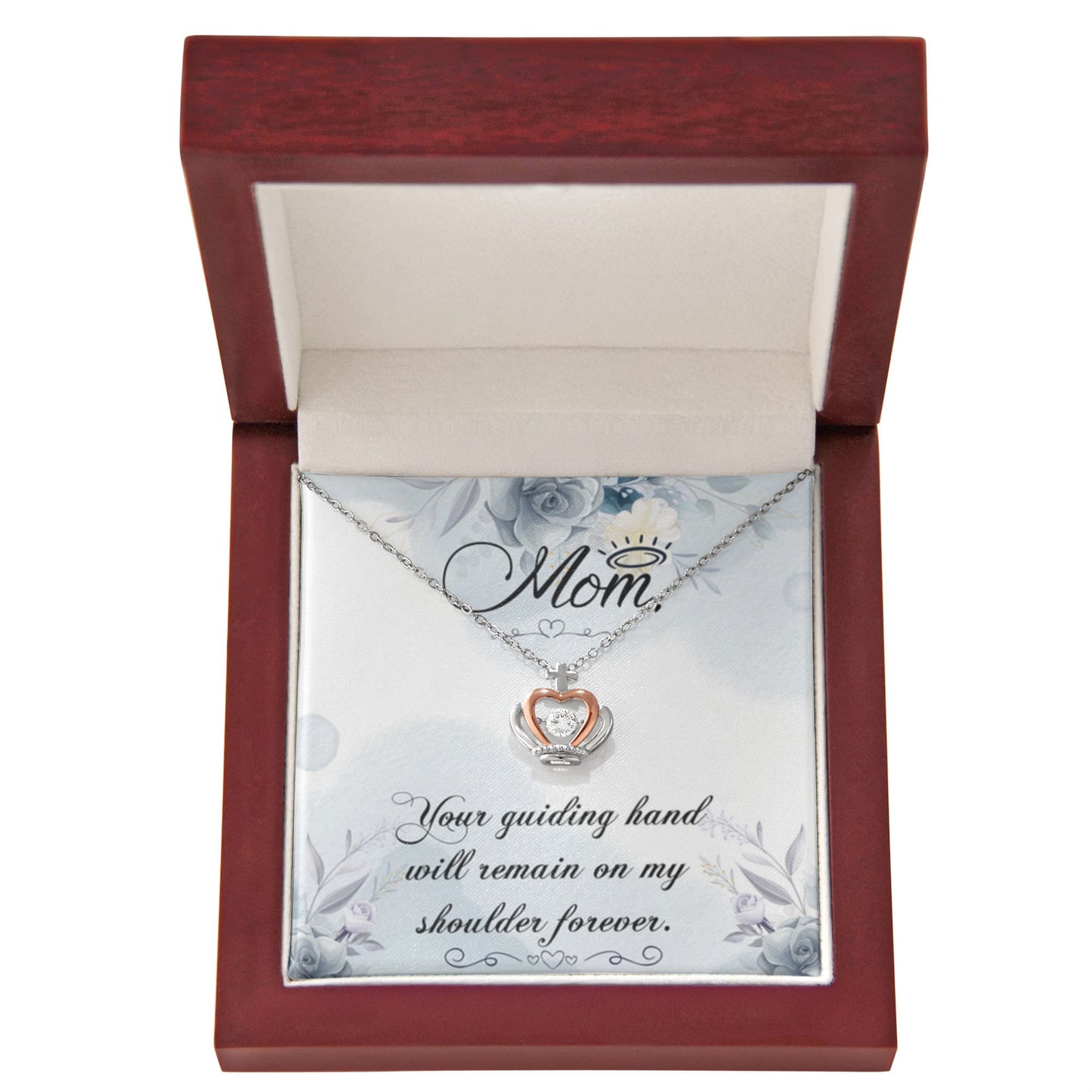Best Gift for Mom - Your guiding hand - Crown Pendant Necklace - Personalize Memories
