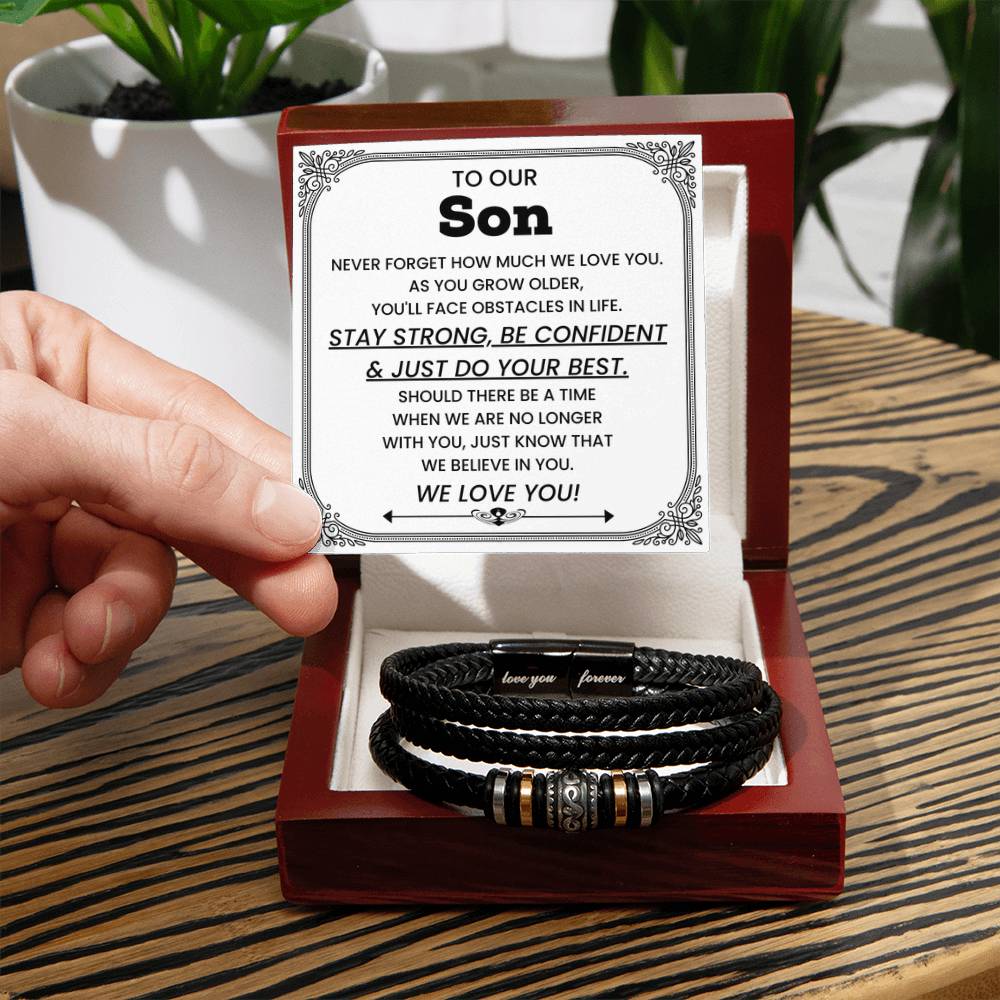 Parents to Son – Graduation, Birthday, Christmas Gift – Love You Forever Bracelet - Personalize Memories