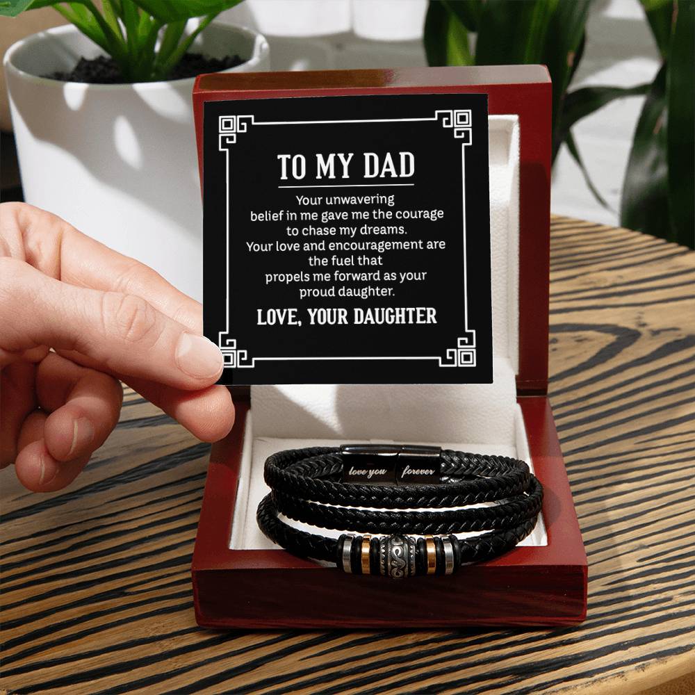 To My Dad Bracelet - Gift for Dad from Daughter - Love You Forever Bracelet - Personalize Memories