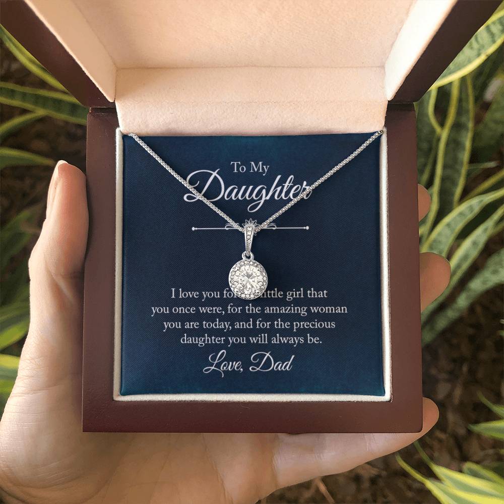 To My Daughter Necklace - Father to Daughter Gift for Graduation, Birthday & Big Life Moments - Eternal Hope Necklace - Personalize Memories