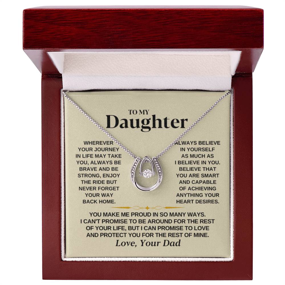 To My Beautiful Daughter Necklace - I Believe In You - Present for Daughter from Dad - Lucky In Love Necklace - Personalize Memories