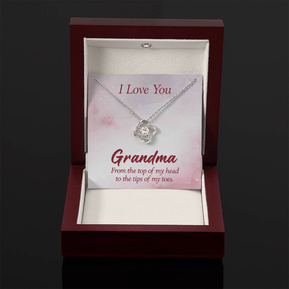 I Love You Grandma Gift from Grandkids Grandma - Love Knot Necklace - Personalize Memories