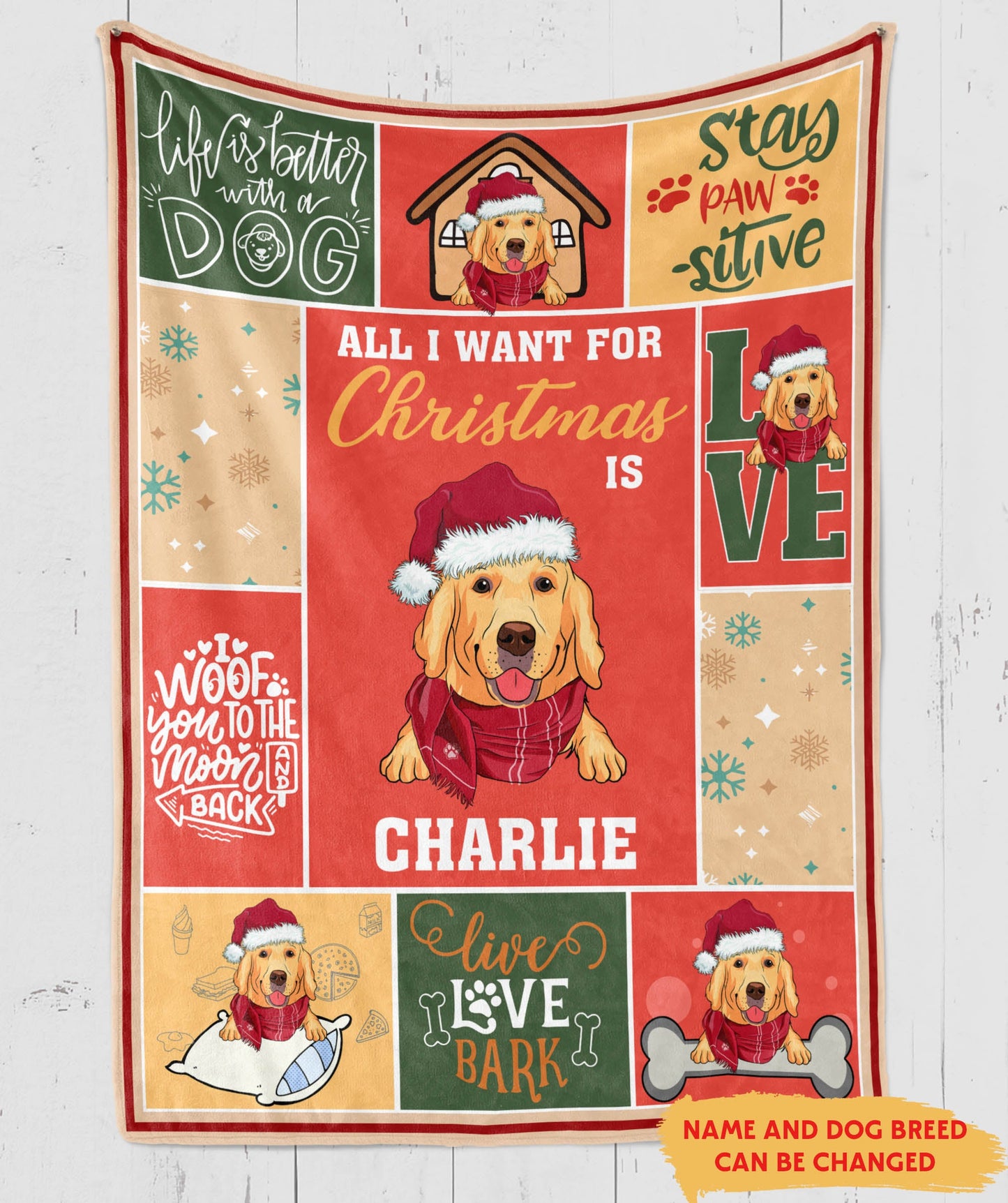 Personalized Dog Lover Fleece Blanket - All I Want | Custom Gift for Pet Owners - Personalize Memories