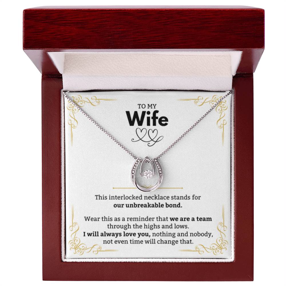 To My Wife Necklace - Loving Jewelry from Husband for Birthday, Valentine’s Day & Holidays - Lucky In Love Necklace - Personalize Memories
