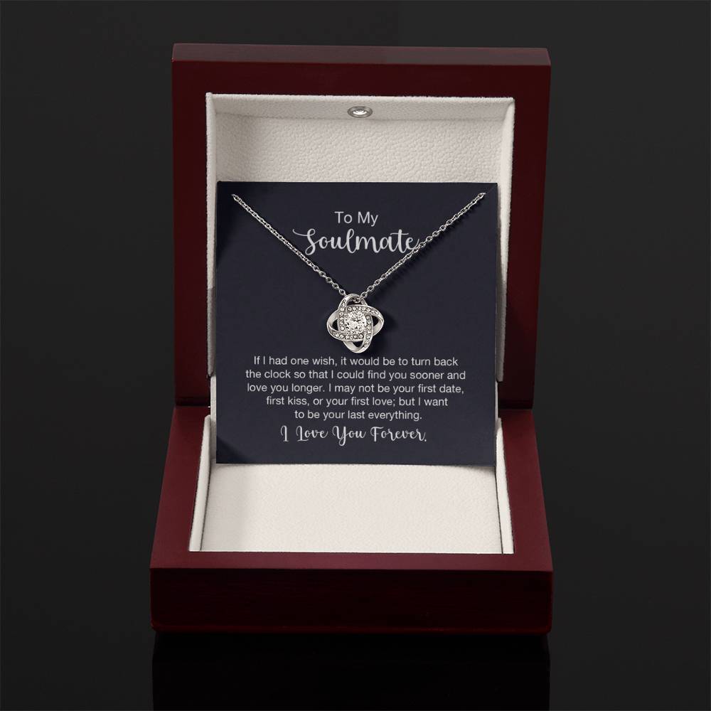 To My Soulmate Necklace - Soulmate Gift for Her for Valentine’s Day & Every Day Love - Love Knot Necklace - Personalize Memories
