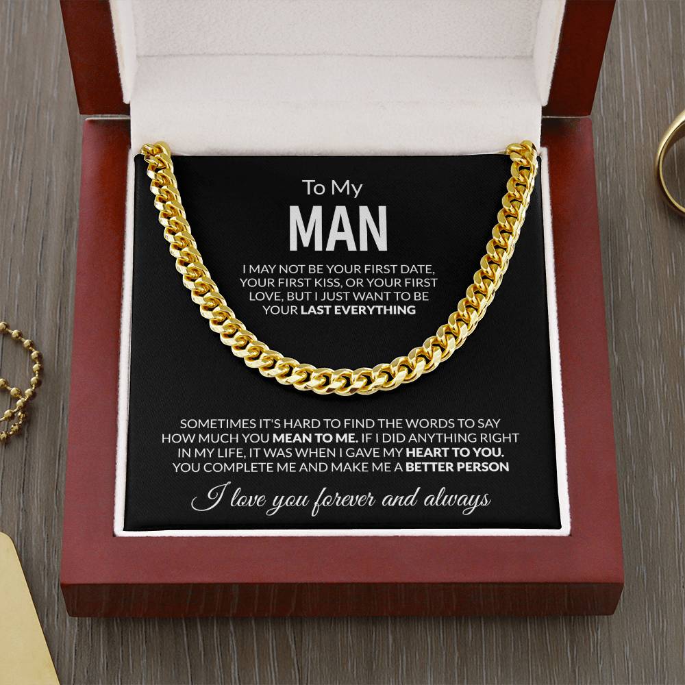To My Man - I Love You Forever & Always - Cuban Link Chain - Personalize Memories