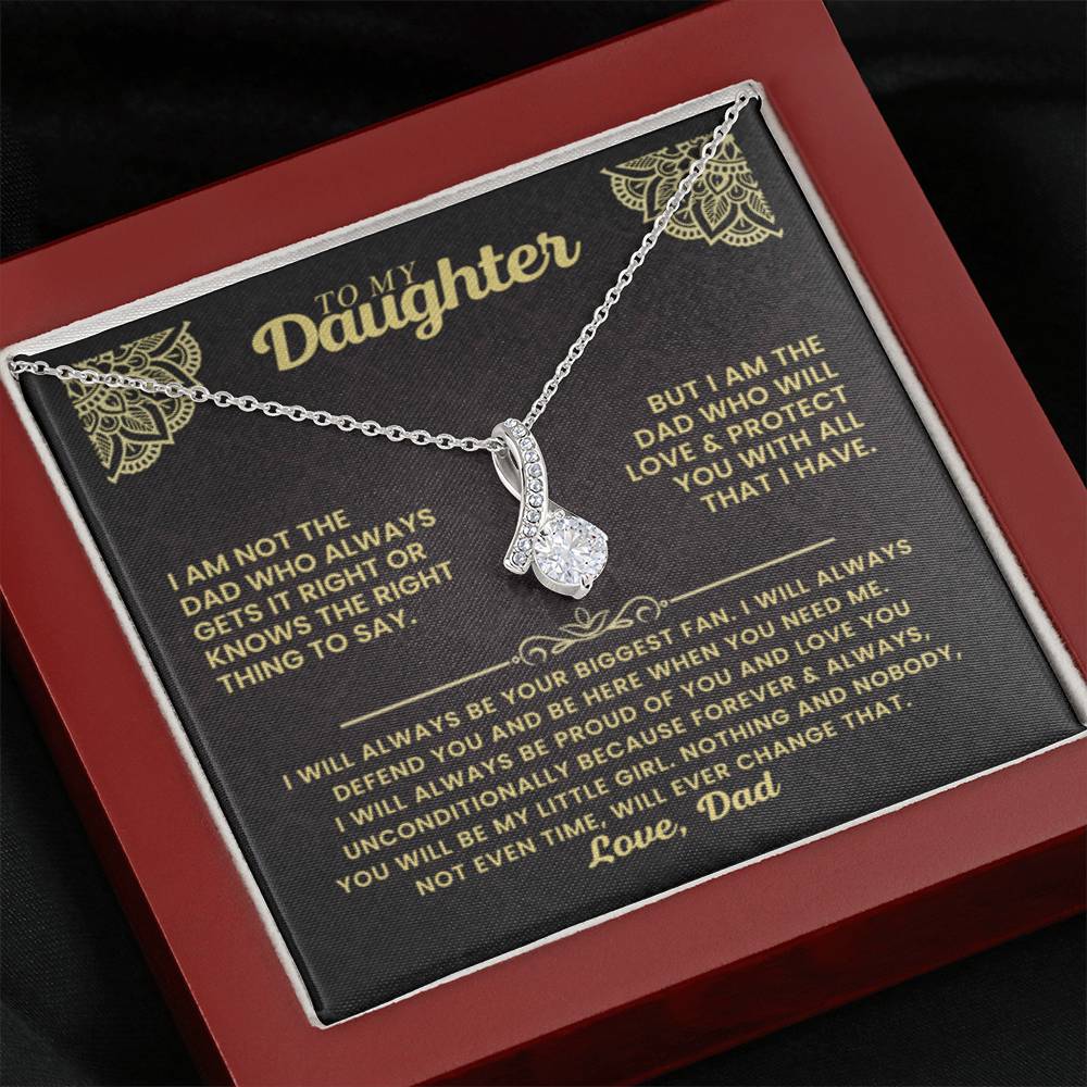 To My Daughter Necklace – Daughter Gift for Valentine’s and Graduation from Dad – Alluring Beauty Necklace - Personalize Memories