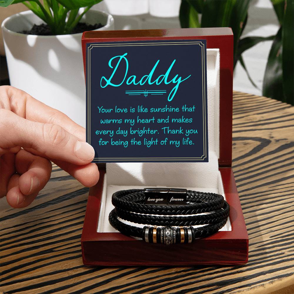 Daddy - your love is like sunshine - Gift for Dad - Love You Forever Bracelet - Personalize Memories