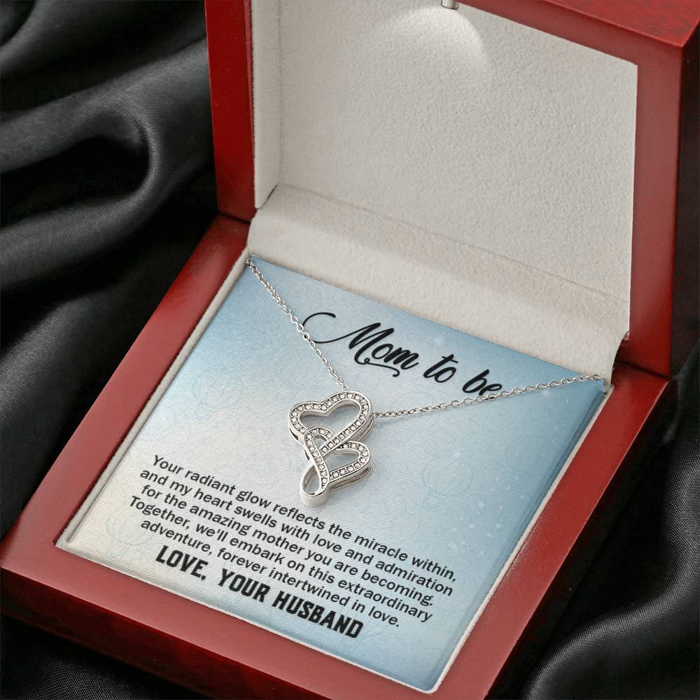 To a wonderful first time Mom - Heart-to-heart Necklace - Best Gift from Husband to New Mom - Personalize Memories