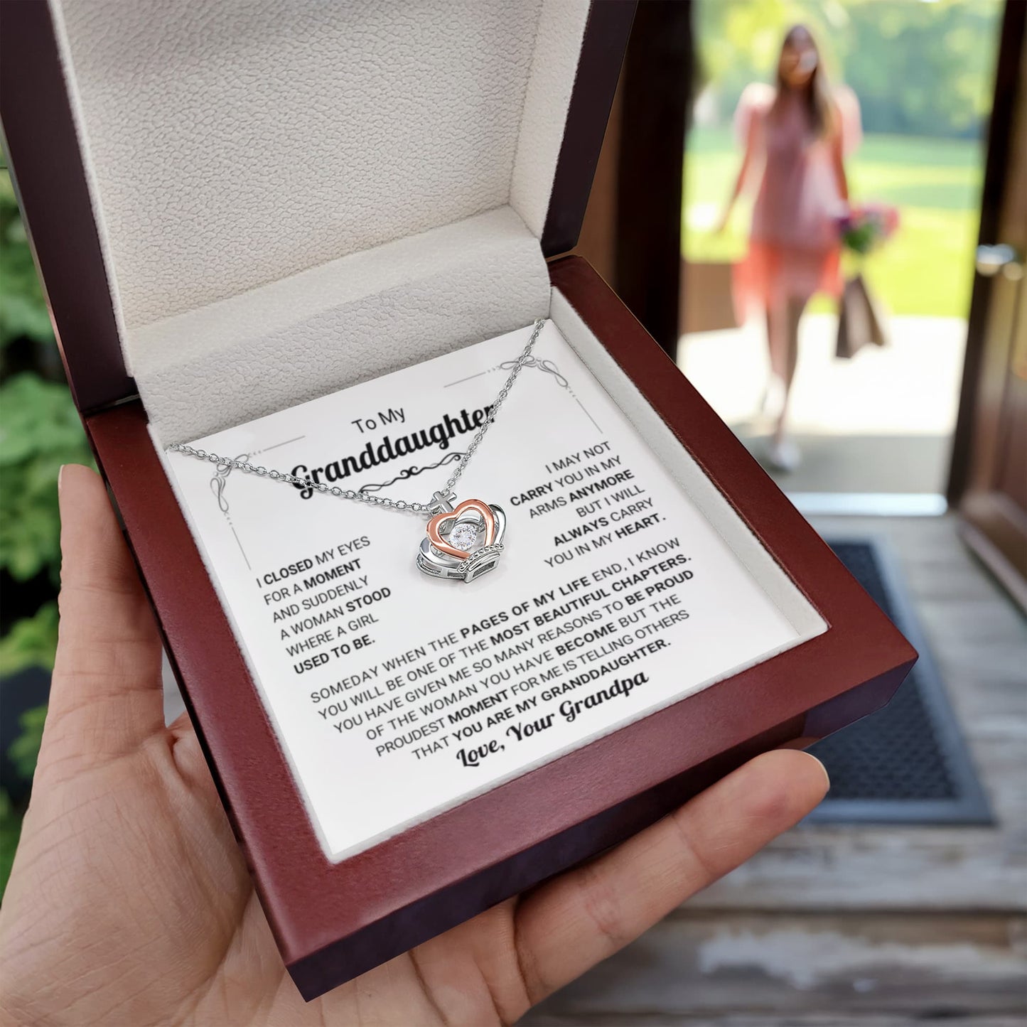 To My Granddaughter Necklace – Bestseller Granddaughter Gift: Birthday Graduation – Crown Pendant Necklace - Personalize Memories