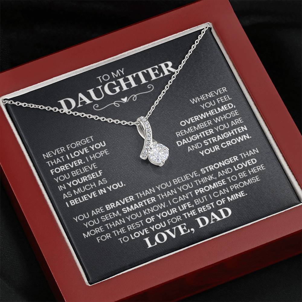To My Daughter Necklace – Daughter Necklace for Graduation Birthday Occasions from Dad – Alluring Beauty Necklace - Personalize Memories