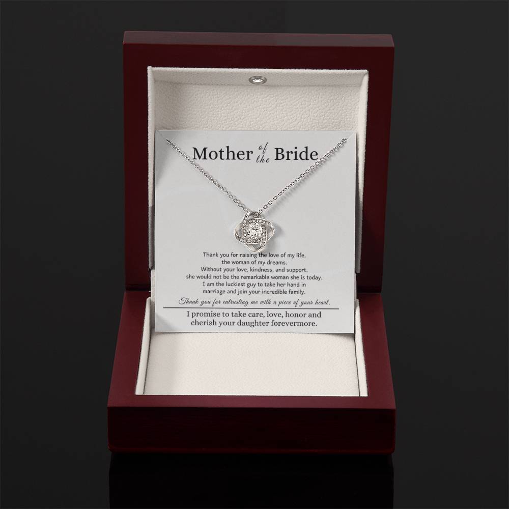 Mother of the Bride Gift from Son In Law - Love Knot Necklace - Personalize Memories