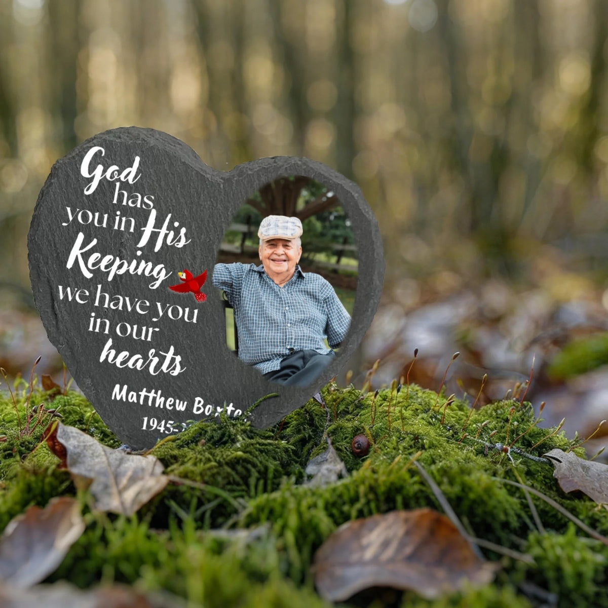 Custom Photo Memorial Stone - Sympathy Gift for Loss of Mom & Dad - Personalize Memories