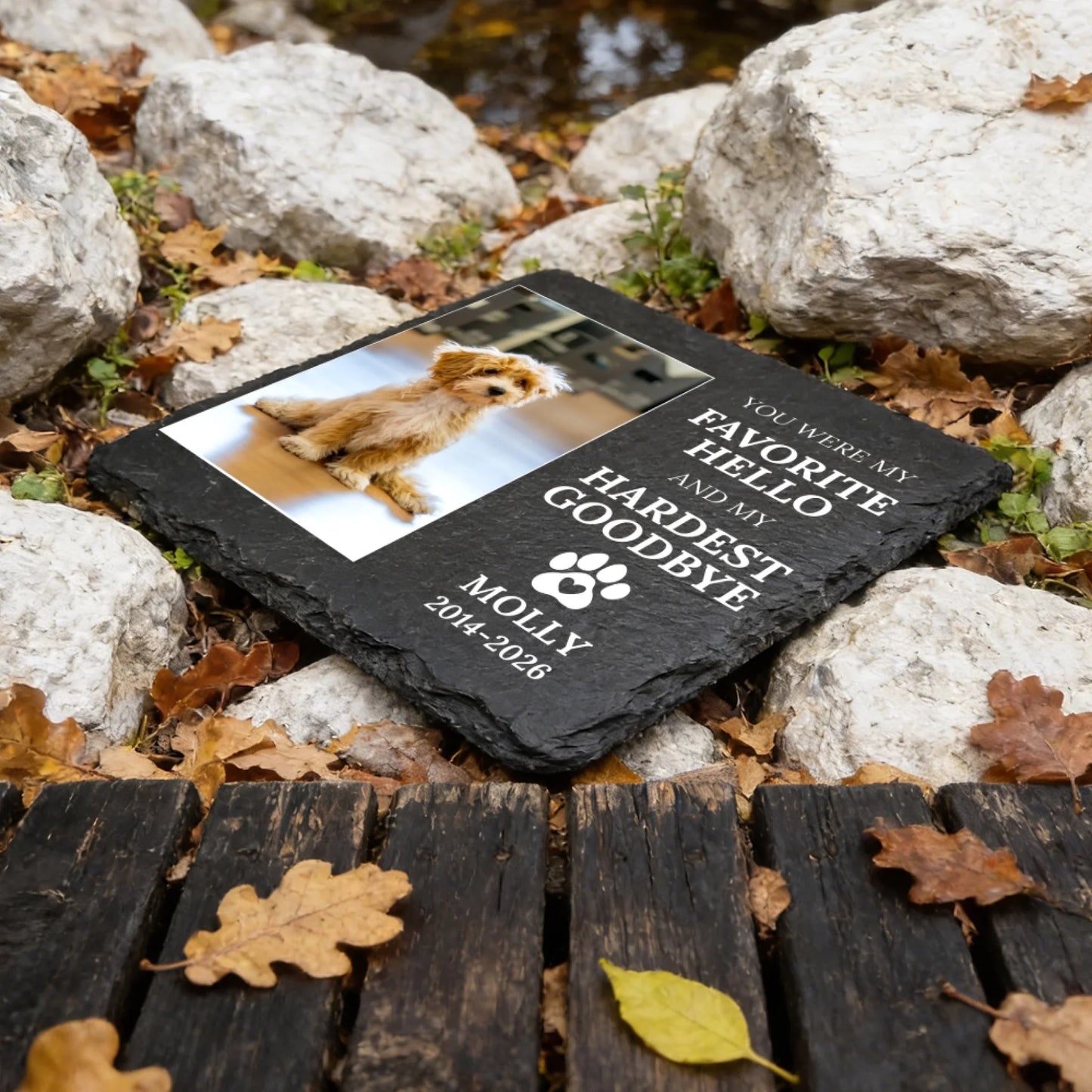 Custom Pet Memorial Square Stone - Personalized Dog Memorial Gift - Personalize Memories