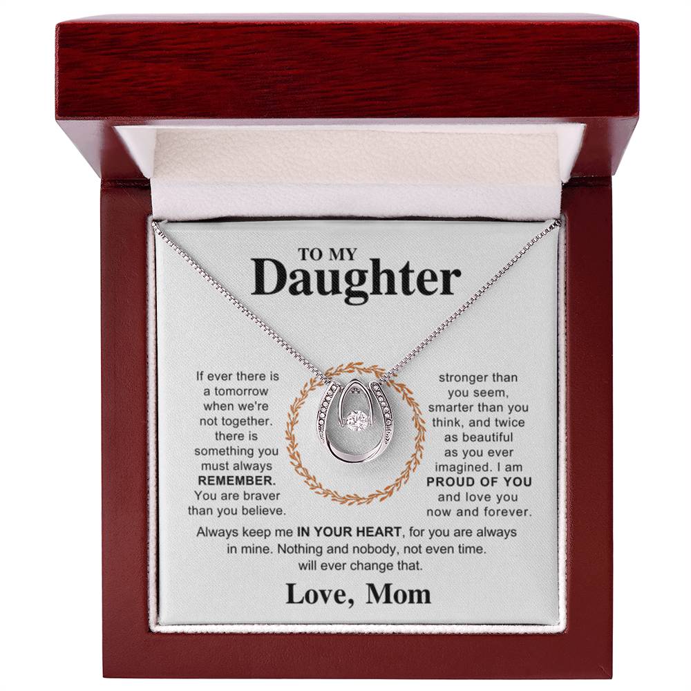 To My Daughter Necklace – Holiday Gift for Daughter Graduation from Mom – Lucky In Love Necklace - Personalize Memories