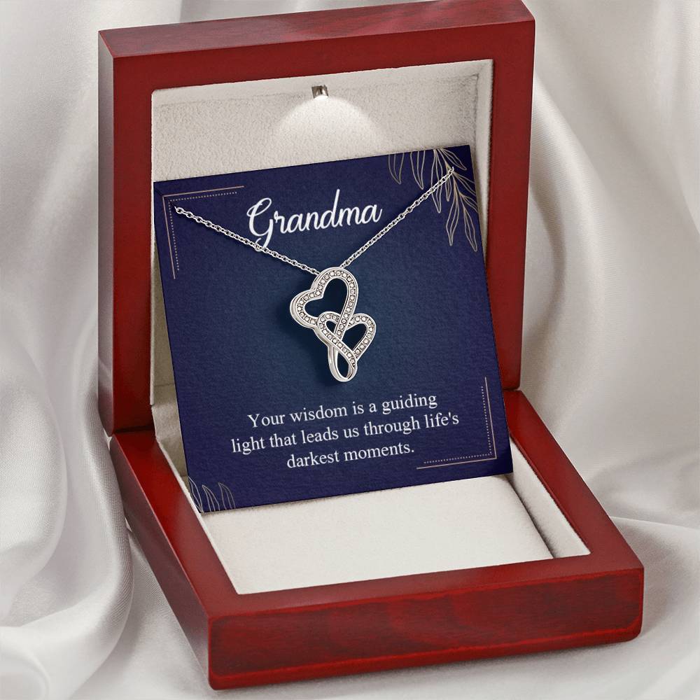 Gift for Grandma - Life's Darkest Moments Grandma - Heart-to-heart Pendant Necklace - Personalize Memories
