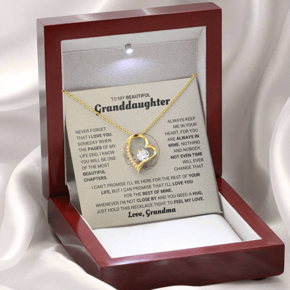 To My Granddaughter Necklace – Birthday & Christmas Gift from Grandma – Forever Love Necklace - Personalize Memories