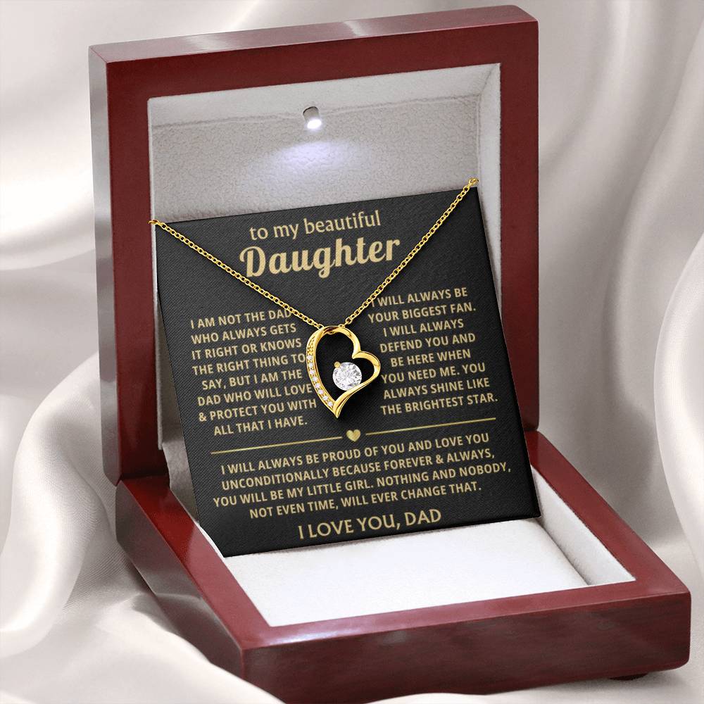 To My Daughter Necklace - I will always be proud of you - Daughter Present from Dad - Forever Love Necklace - Personalize Memories