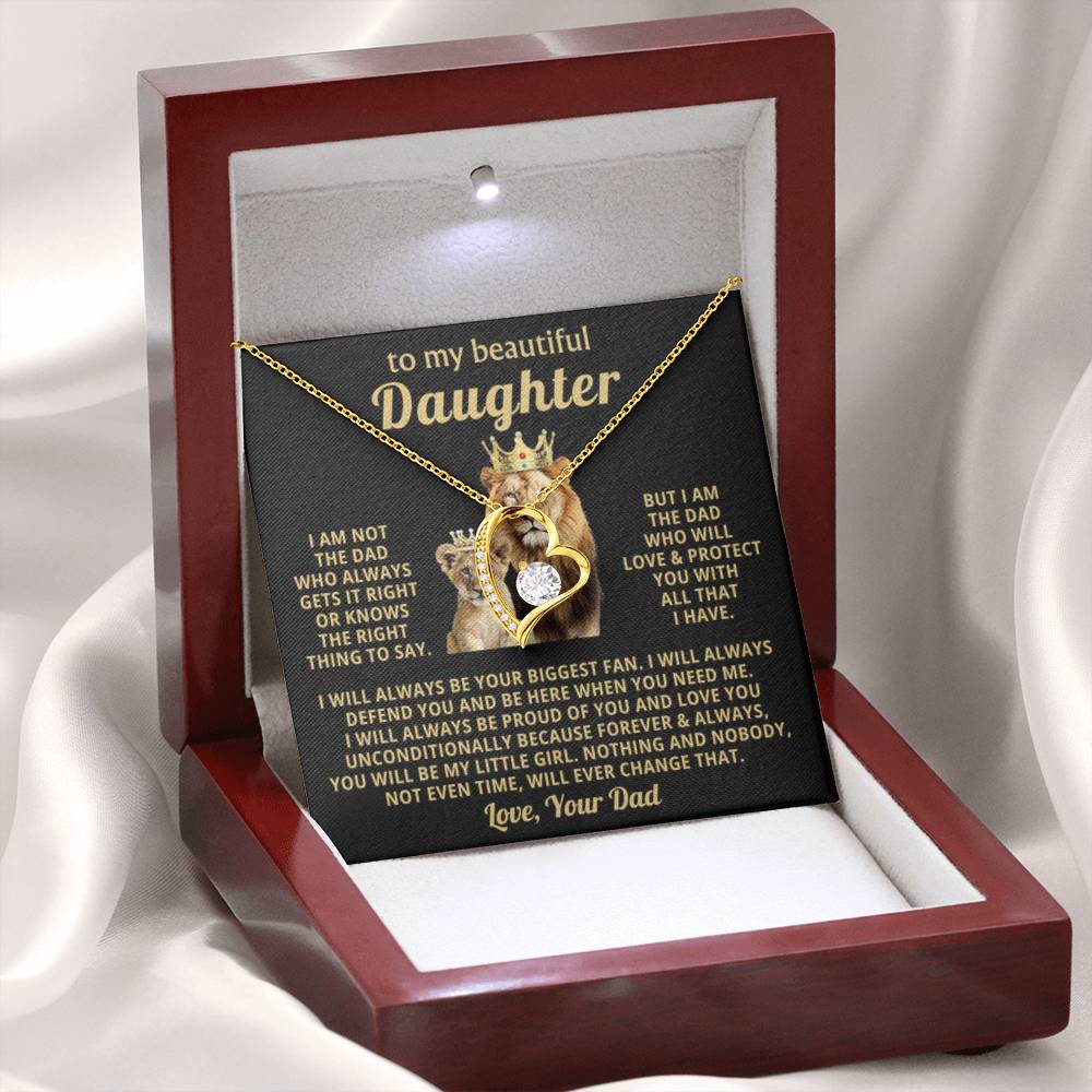 To My Daughter Necklace - Heartfelt Christmas Surprise from Daddy - Forever Love Necklace - Personalize Memories