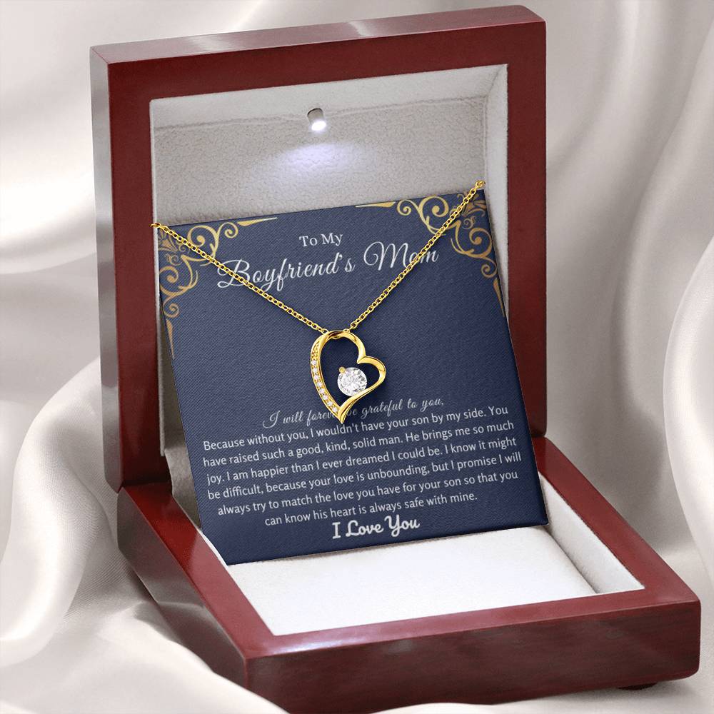 To My Boyfriend's Mom - I will forever be grateful to you - Forever Love Necklace - Unique Bf Mom Present - Personalize Memories