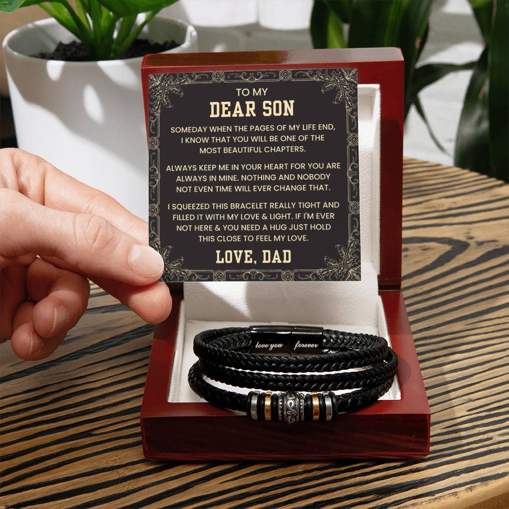 Gift for Son from Dad – Birthday, Graduation, Christmas Jewelry – Love You Forever Bracelet - Personalize Memories