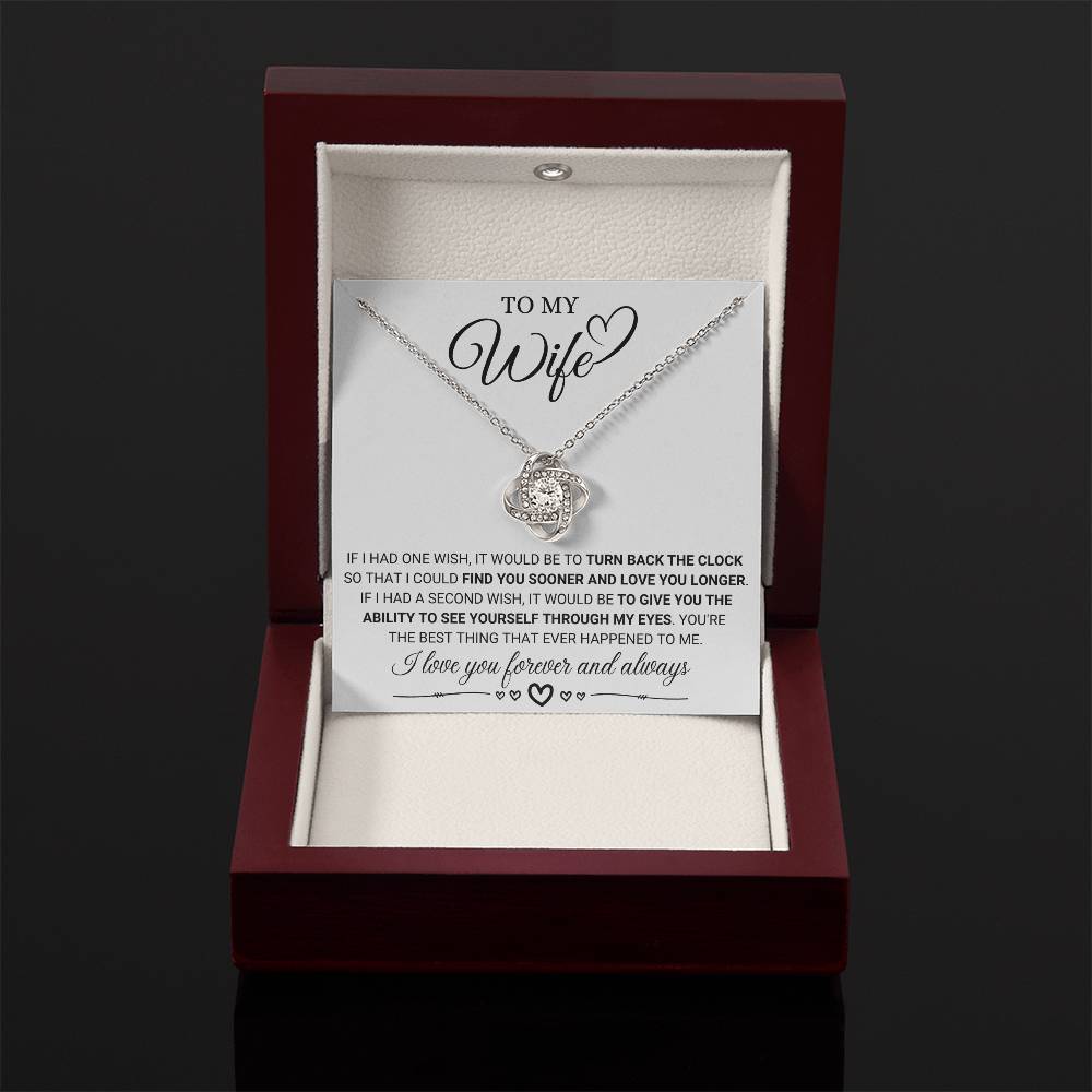 Gift for Wife from Husband - I Love You forever & Always - Love Knot Necklace - Personalize Memories