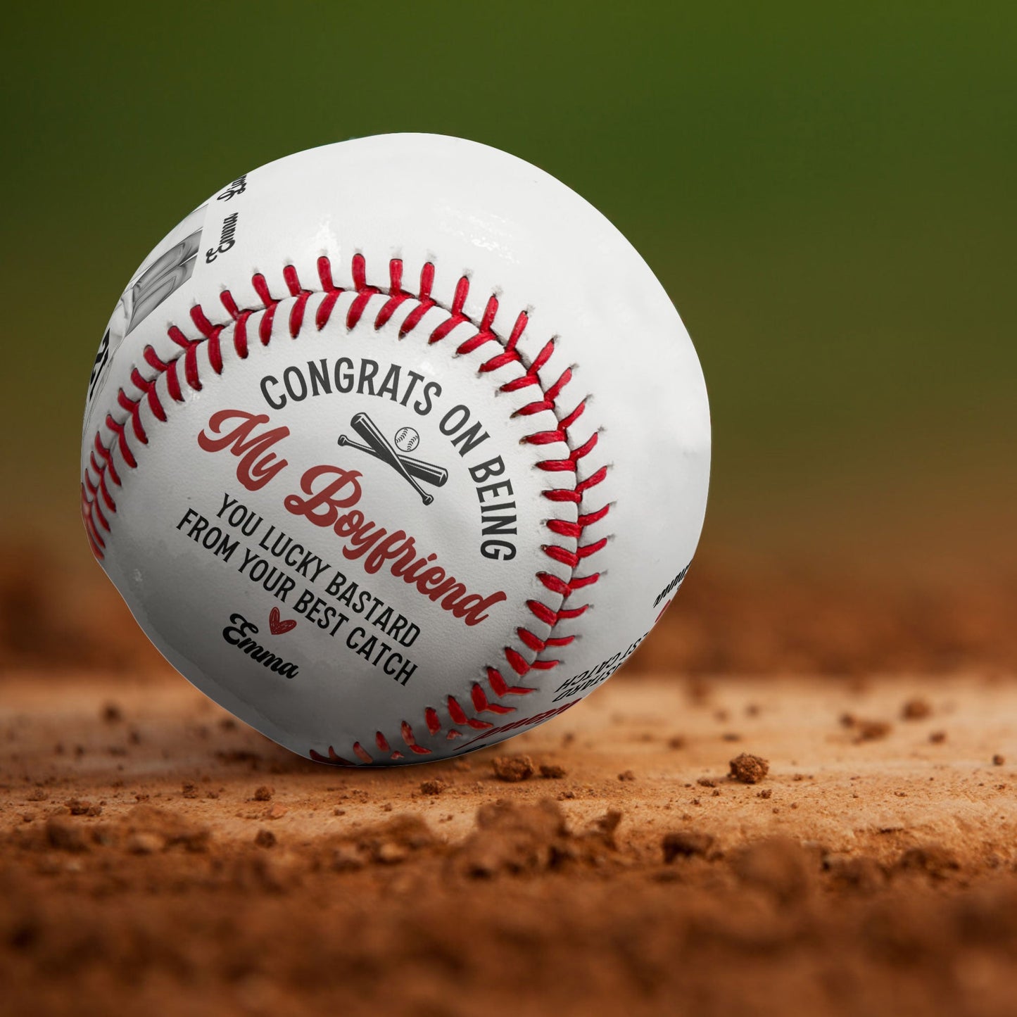Congrats On Being My Boyfriend From Your Best Catch - Personalized Baseball - Personalize Memories