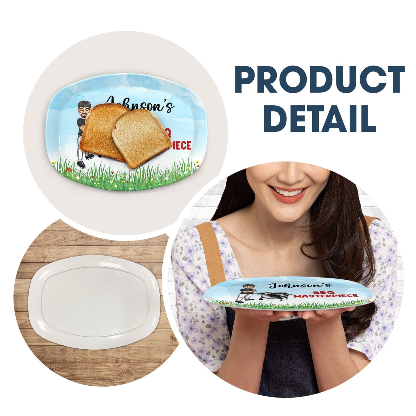 Awesome BBQ Grilling Plate - Personalized Custom Plate | Gift for Men & Grill Masters - Personalize Memories
