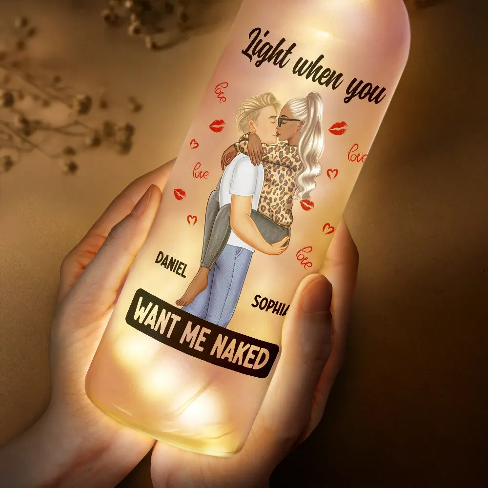 Kissing Couple Gift - I Love You Everyday Always Be By Your Side - Personalized Bottle Light - Gift for Couples - Personalize Memories