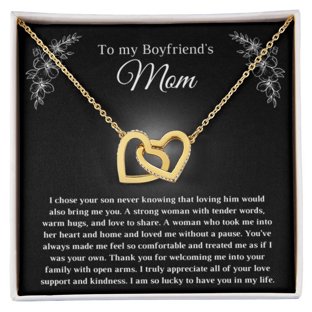 Gift for Bf's Mom - Interlocking Hearts Necklace - Personalize Memories