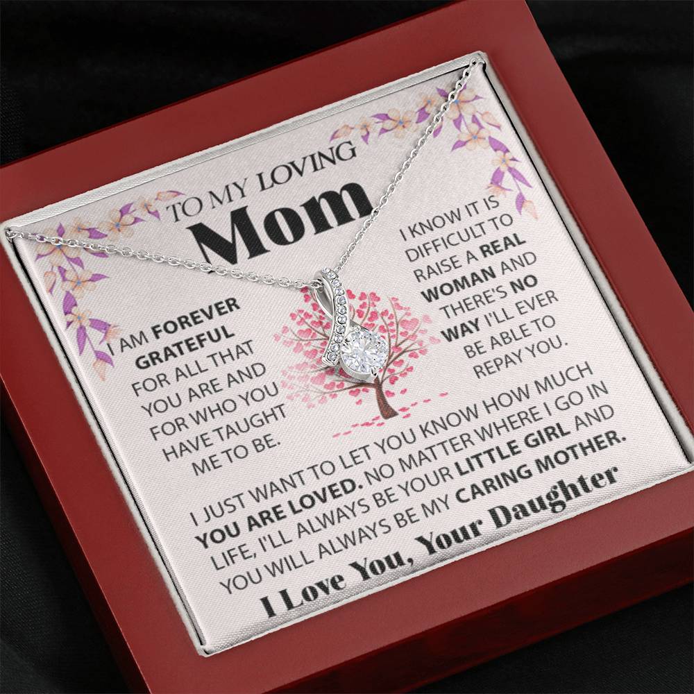 To My Loving Mom Gift from Daughter - Alluring Beauty Necklace - Best for Birthday, Christmas & Mother's Day - Personalize Memories