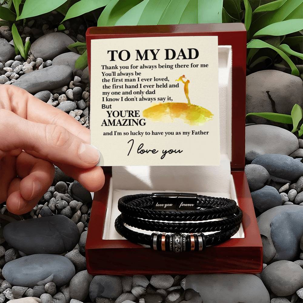 To My Dad - You're Amazing - Gift for Dad - Love You Forever Bracelet - Personalize Memories