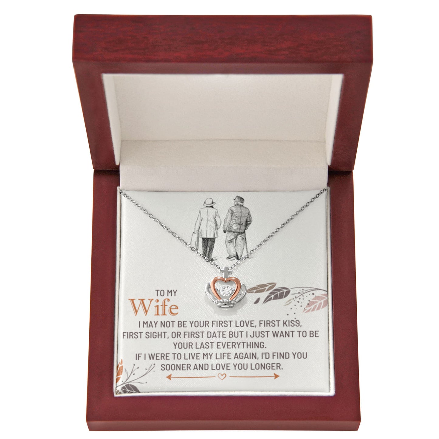 Thoughtful Romantic Wife Gift - Jewelry from Husband for Any Occasion - Crown Pendant Necklace - Personalize Memories