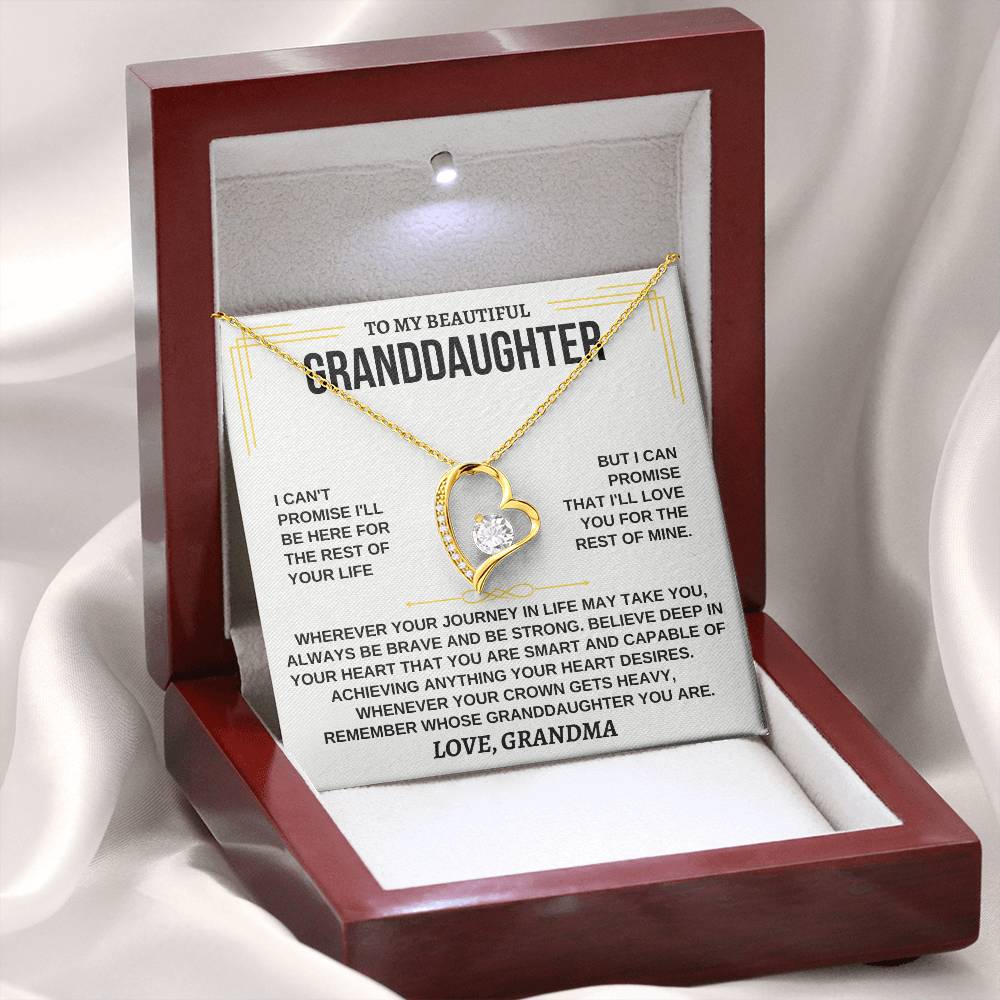 To My Beautiful Granddaughter - I'll Love You For The Rest Of Mine - Forever Love Necklace - Gift for Granddaughter from Grandma - Personalize Memories