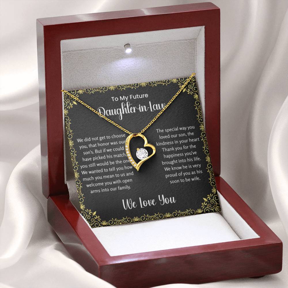 To My Future Daughter In Law - Forever Love Necklace - Gift for Bonus Daughter - Personalize Memories
