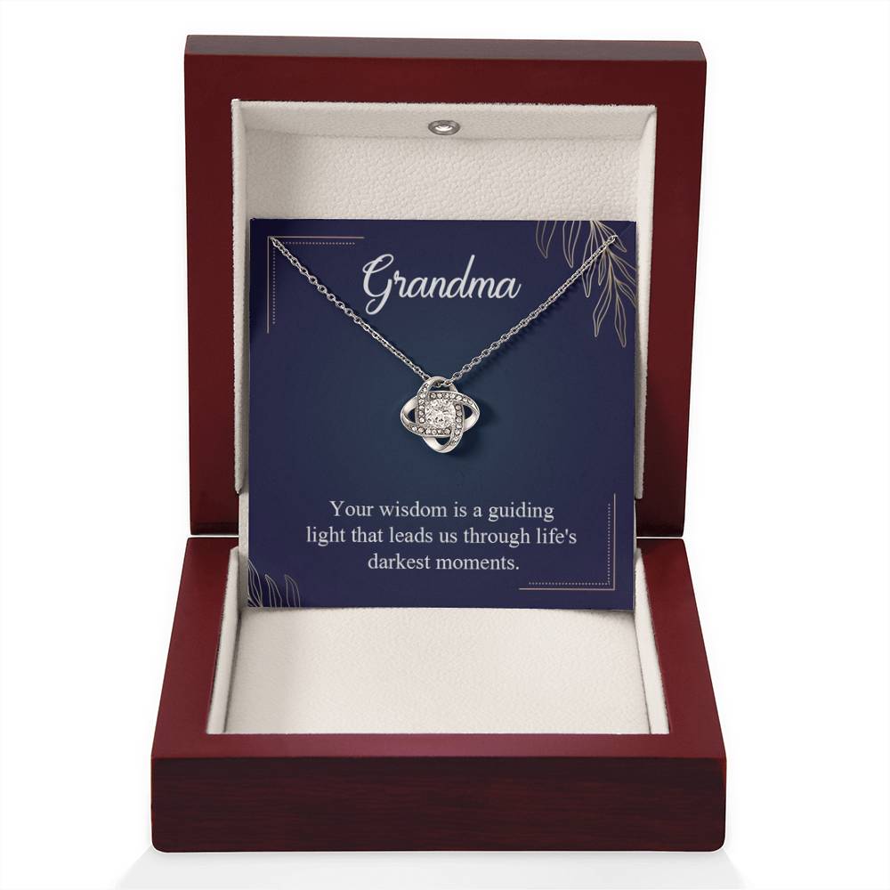 Gift for Grandma - Life's Darkest Moments Grandma - Love Knot Necklace