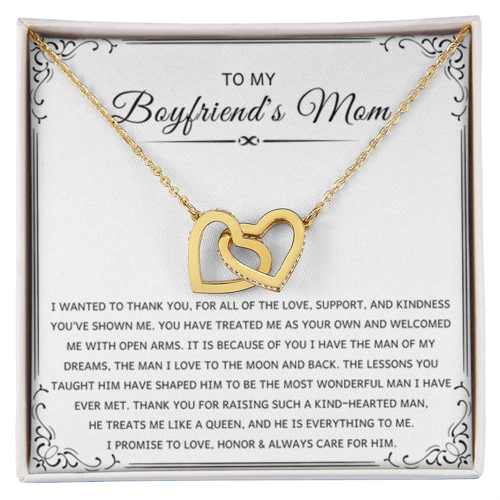 Sentimental Gift for Boyfriend's Mom - I wanted to thank you - Interlocking Hearts Necklace - Personalize Memories