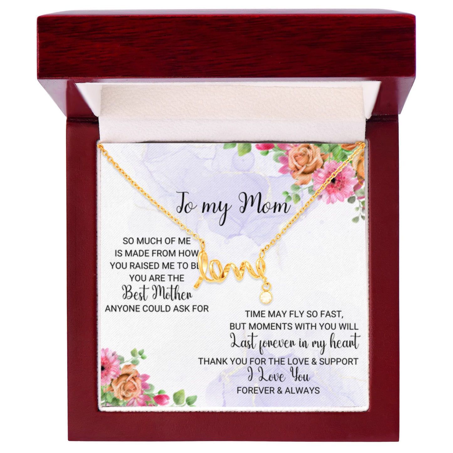 To My Mom - You're the Best Mother - Scripted Love Necklace - Personalize Memories