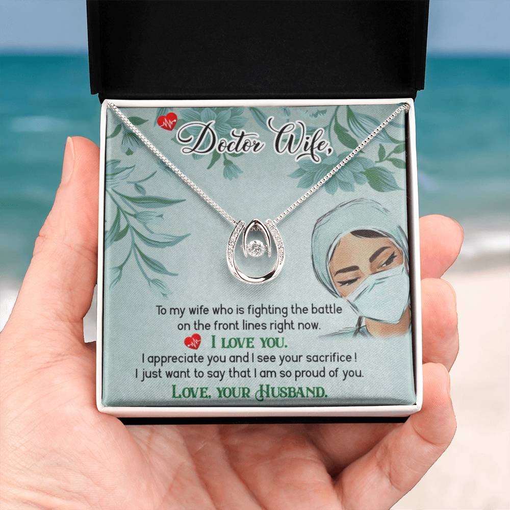 To My Doctor Wife Necklace - Emotional Valentine’s Day Gift from Husband - Lucky In Love Necklace - Personalize Memories
