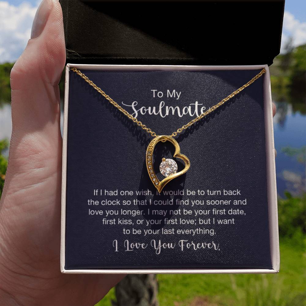 To My Soulmate Necklace - Long Distance Relationship Soulmate Gift for Romantic Occasions - Forever Love Necklace - Personalize Memories
