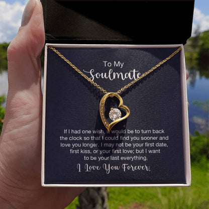 To My Soulmate Necklace - Long Distance Relationship Soulmate Gift for Romantic Occasions - Forever Love Necklace - Personalize Memories