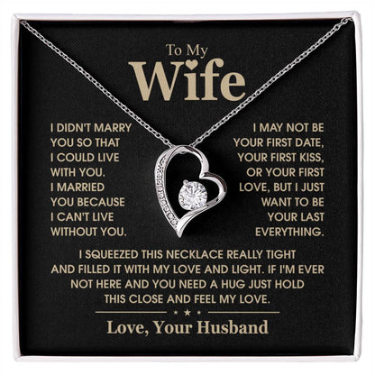 Gift for Wife from Husband - I Can't Live Without You - Forever Love Necklace - Personalize Memories
