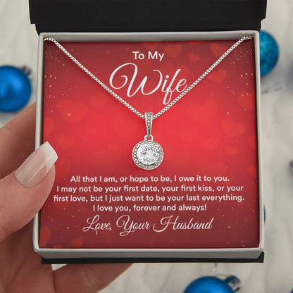 To My Beautiful Wife - Meaningful Jewelry Gift from Husband for Birthday, Valentine’s Day & Anniversary - Eternal Hope Necklace - Personalize Memories