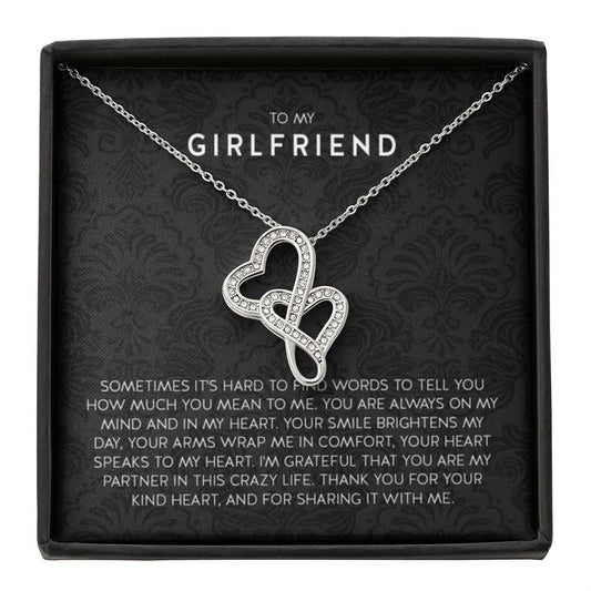 Gift for Girlfriend Necklace - Romantic Jewelry for Valentine’s Day, Birthday & Special Relationship Moments - Heart-to-heart Pendant Necklace - Personalize Memories