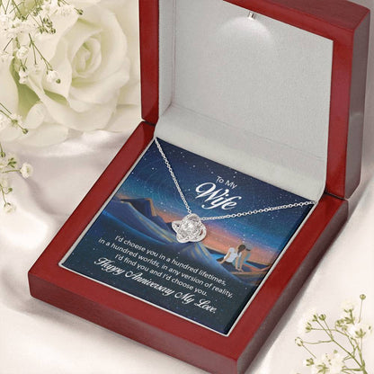 To My Wife - Anniversary Gift for Wife - Love Knot Necklace - Personalize Memories