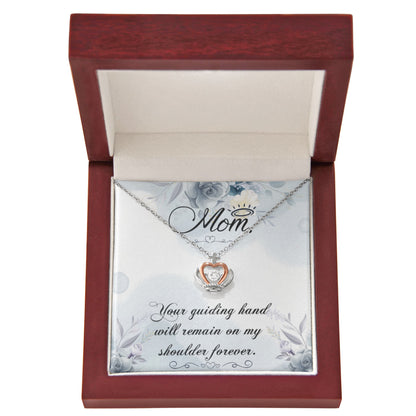 Best Gift for Mom - Your guiding hand - Crown Pendant Necklace - Personalize Memories