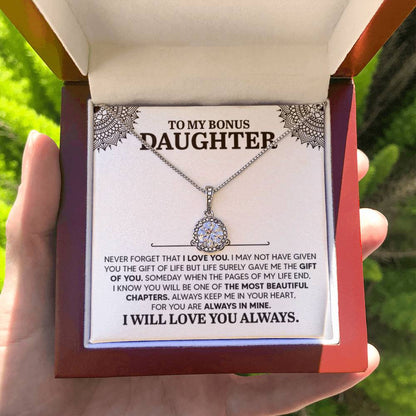 To My Bonus Daughter Necklace – Daughter Necklace for Graduation & Birthday Events – Eternal Hope Necklace - Personalize Memories