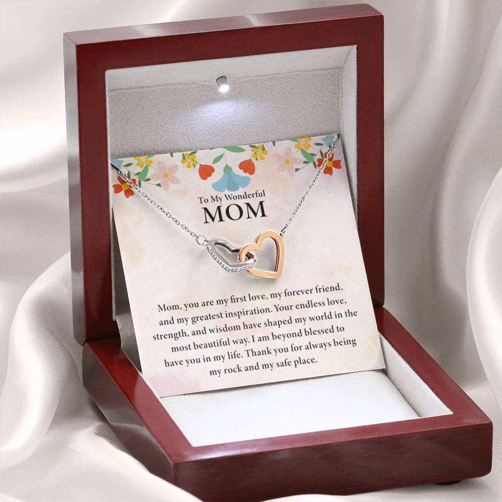 To My Mom - Interlocking Hearts Necklace - Perfect for Birthday, Christmas & Mother's Day - Personalize Memories