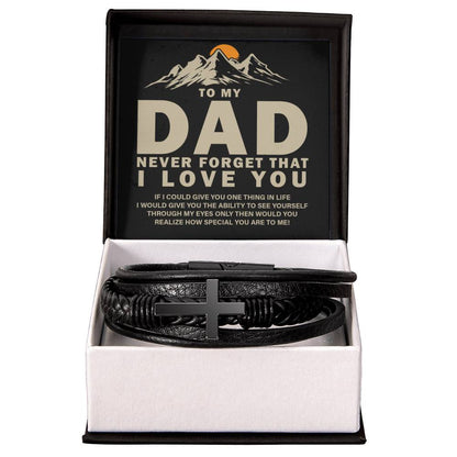 To My Dad - Never forget that I love you - Men's Cross Bracelet - Personalize Memories